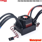Waterproof 25A 35A 45A 60A 80A 120A 150A ESC Brushless Senseless Speed Controller T / XT60 plugfor 1/8 1/10 1/12 1/20 RC Car