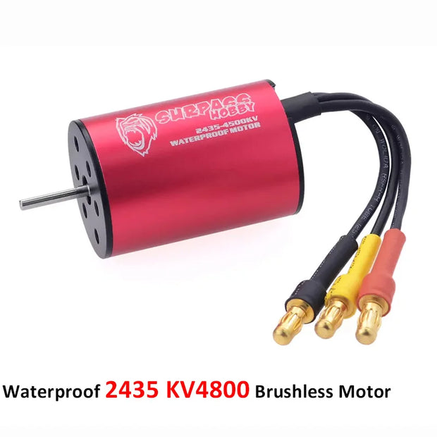 Surpass Hobby Waterproof 2435 4500KV/4800KV/3300KV/6100KV Brushless Motor 25A 2S ESC S0017M 17g Servo For 1:16 1:18 2S RC Car