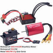 Surpass Hobby Waterproof 2435 4500KV/4800KV/3300KV/6100KV Brushless Motor 25A 2S ESC S0017M 17g Servo For 1:16 1:18 2S RC Car