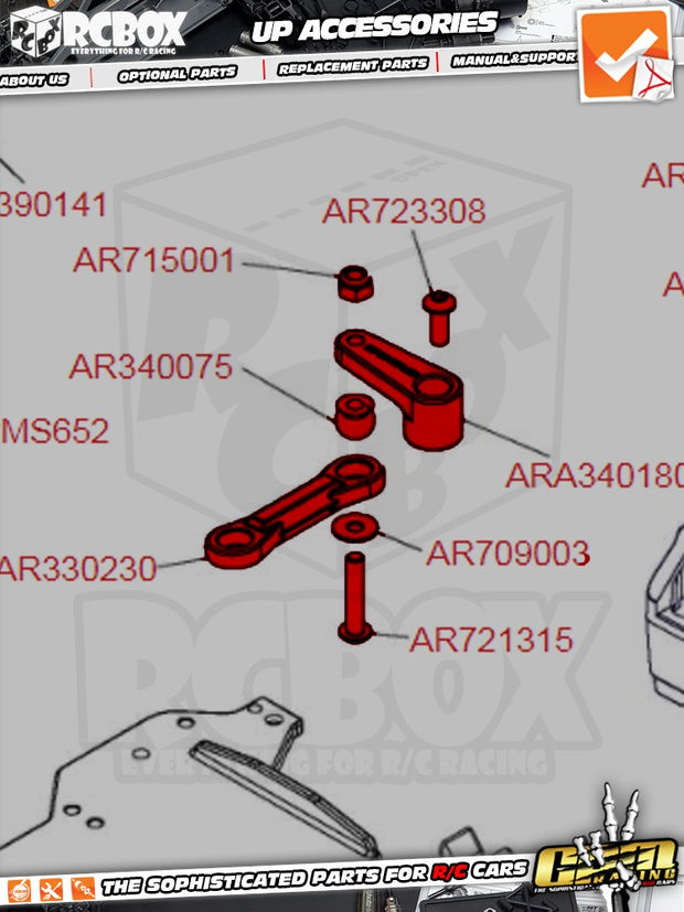 GPM Arrma 1/7 Fireteam Fire Force Assault Vehicle Aluminum Alloy Steering Engine Arm Pull Rod Assembly
