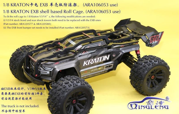 1/8 Arrma Kraton Cartun EXB Modified Set up Accessories Car Shell Version Green Cold Roll-Proof Frame