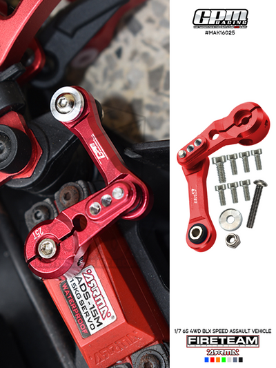 GPM Arrma 1/7 Fireteam Fire Force Assault Vehicle Aluminum Alloy Steering Engine Arm Pull Rod Assembly