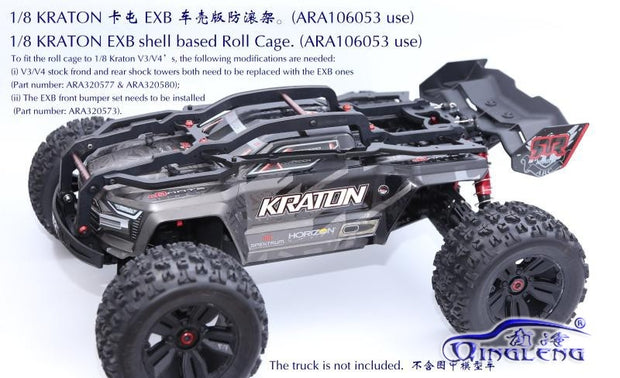 1/8 Arrma Kraton Cartun EXB Modified Set up Accessories Car Shell Version Green Cold Roll-Proof Frame