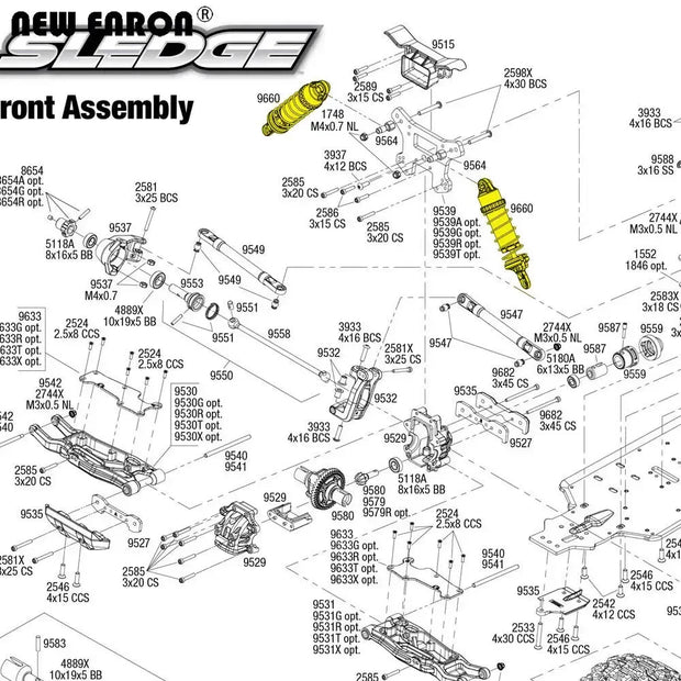 NEW ENRON Aluminum 6061 CNC 98-128mm 108-137mm Shock Absorber Damper 9660 9661 For 1:8 RC Car Traxxas Truck SLEDGE 95076-4