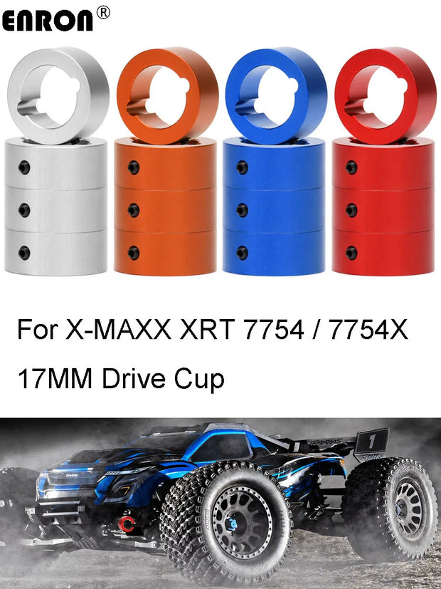 NEW ENRON 4Pcs Aluminum 7075-T6 Drive Cup Sleeves For Traxxas 1/5 X-Maxx 1/6 XRT 1/10 Maxx 1/7 UDR 1/6 SLEDGE