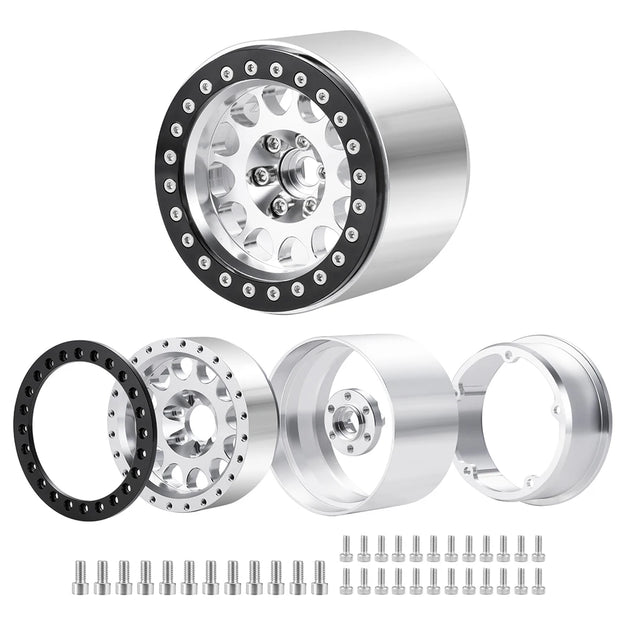 AXSPEED Aluminum Alloy 2.2 inch 45mm Widen Beadlock Wheel Rims Hubs for Axial RBX10 AXI03005 Wraith 90048 RR10 1/10 RC Car Parts
