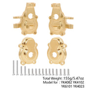 Metal Brass Front Steering Group Rear Axle Mount for 1/10 YK4102 YK4103 1/8 YK4082 YiKong MJX H8H RC Crawle Upgrade Accessories