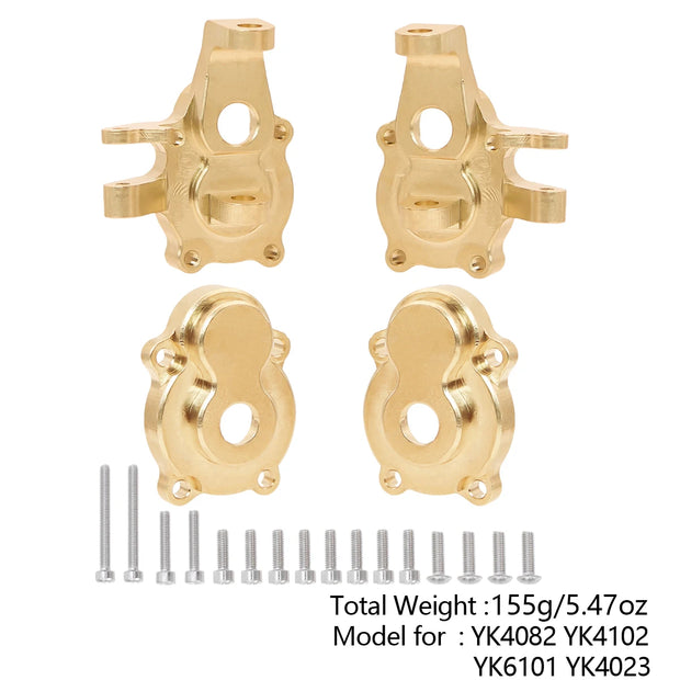 Metal Brass Front Steering Group Rear Axle Mount for 1/10 YK4102 YK4103 1/8 YK4082 YiKong MJX H8H RC Crawle Upgrade Accessories