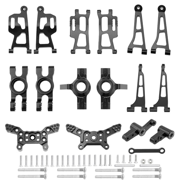 Mjx 14210 14209 H14BM Metal Steering Cup Upper Lower Swing Arm Set Shock Tower Bracket Body Post Hyper Go RC Car Upgrade Parts