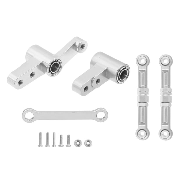 CNC Aluminum Modification Steering Group Assembly With Bearings For 1/14 MJX 14209 14210 RC Car Metal Upgrade Parts