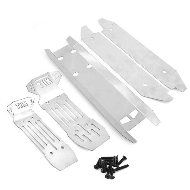 5pcs Stainless Steel Front and Rear Chassis Armor Skid Plate Protector for 1/6 Traxxas XRT RC Truck Car Upgrade Parts