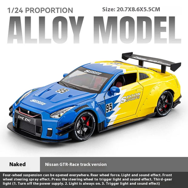 1:24 Nissan Skyline GTR R35 Diecast Metal Toy Car Model
