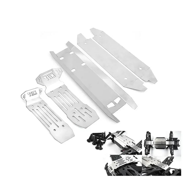 5pcs Stainless Steel Front and Rear Chassis Armor Skid Plate Protector for 1/6 Traxxas XRT RC Truck Car Upgrade Parts