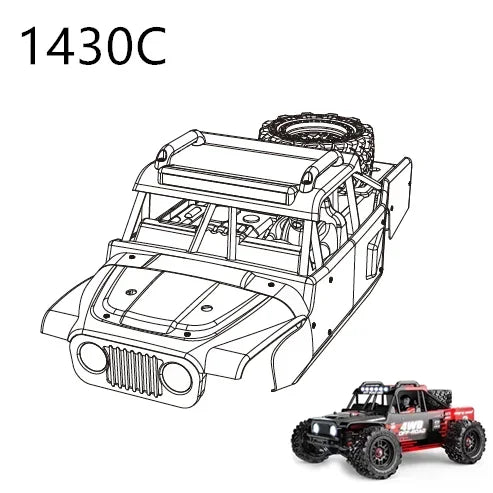 MJX Hyper Go 14209 14210 Modified Accessories Differential Shock Absorber Tire Bumper Gear Arm Shell 1/14 RC Car Spare Parts