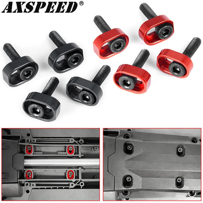 AXSPEED 4PCS Metal Area Main Chassis Pad Screw Motor Seat Reinforced Gasket for 1/5 X-MAXX Xmaxx RC Buggy Truck Parts