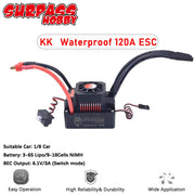 SURPASS HOBBY KK Brushless ESC 25A 35A 45A 60A 80A 120A 150A Waterproof T/XT60  for 1/8 1/10 1/12 1/16 1/20 RC Car Crawler Motor