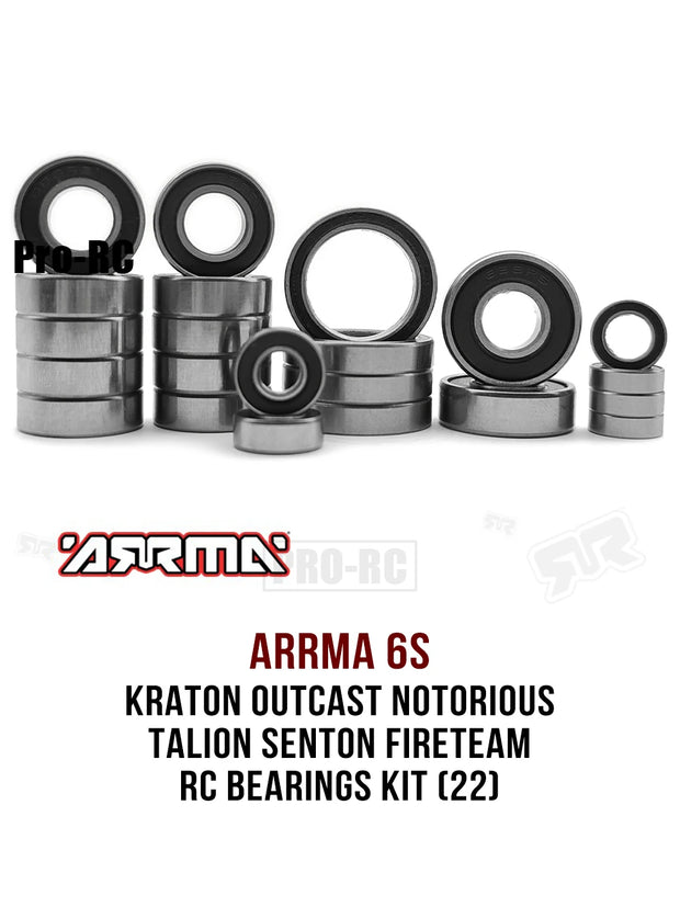 For Arrma 6S Kraton Outcast Notorious Talion Senton Fireteam Bearings Kit (22) 1/7 1/8 Rc Truck Car