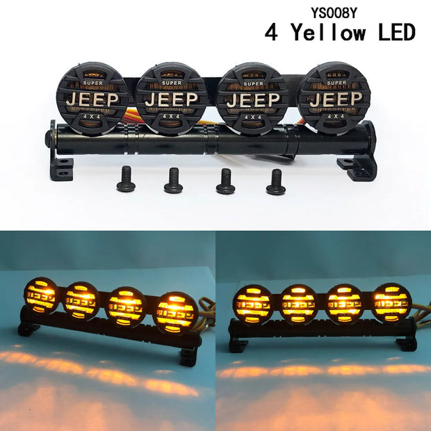 4/6 Lens 105mm 153mm RC Car Multi-function LED Light Bar for 1/10 1/8 Traxxas TRX-4 TRX-6 D90 XMAXX Axial SCX10 90046 HSP HPI