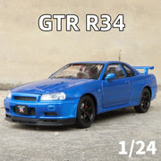 1:24 Nissan GTR R34 Diecast Model Car with Sound & Light