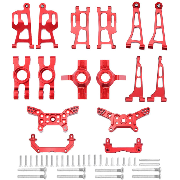 Mjx 14210 14209 H14BM Metal Steering Cup Upper Lower Swing Arm Set Shock Tower Bracket Body Post Hyper Go RC Car Upgrade Parts