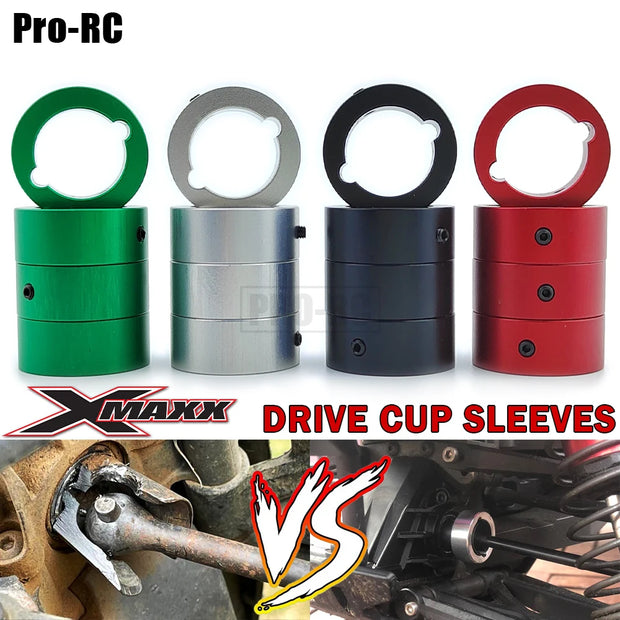4Pcs Aluminum 7075 Drive Cup Sleeve Set for TRAXXAS 1/5 XMAXX X-Maxx 6S 8S Rc Monster Truck Upgrade Parts
