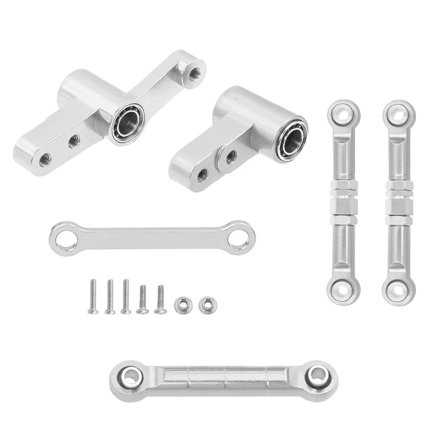 CNC Aluminum Modification Steering Group Assembly With Bearings For 1/14 MJX 14209 14210 RC Car Metal Upgrade Parts