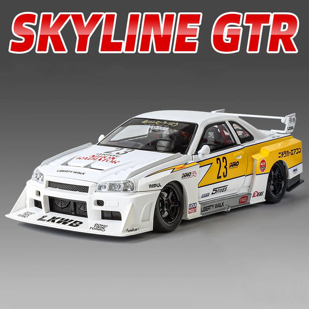 1:24 Nissan Skyline GTR R34 Wide-Body Diecast Model with Sound & Light