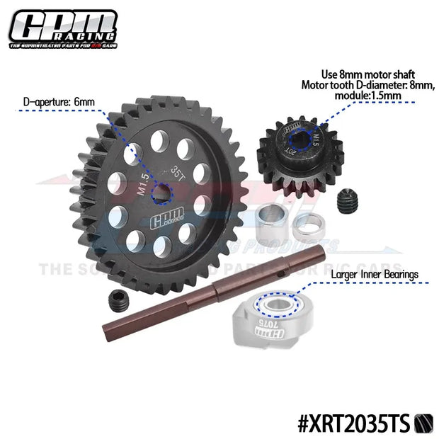 GPM 45# Steel 1.5 Mod 20T/25/27T/35T Pinion/Spur Gear Combo Motor Gear Xmaxx Spur  Rc Parts for Traxxas X-MAXX 1/5 Xmaxx XRT 1/6