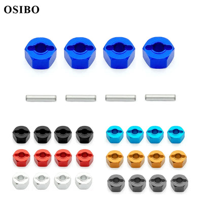 4pcs Aluminum Wheel Hex Hub Adapter Mount 12mm Thickness 7mm For RC 1/10 Traxxas Traxxas Slash 4x4 MJX H16 16207 Upgrade Parts