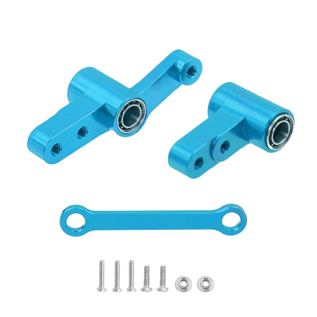 CNC Aluminum Modification Steering Group Assembly With Bearings For 1/14 MJX 14209 14210 RC Car Metal Upgrade Parts