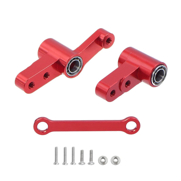 CNC Aluminum Modification Steering Group Assembly With Bearings For 1/14 MJX 14209 14210 RC Car Metal Upgrade Parts