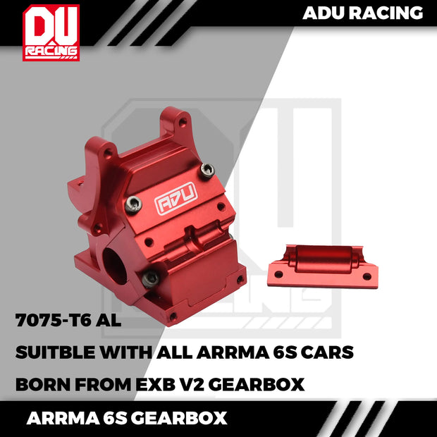 ADU Racing GEARBOX CASE SET CNC 7075 T6 ALUMINUM FOR ARRMA 1/8 AND 1/7 6S ARA311186 V6