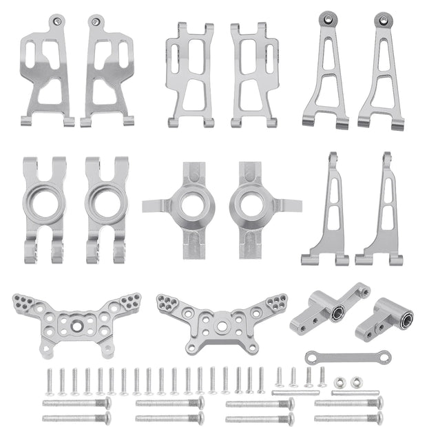 Mjx 14210 14209 H14BM Metal Steering Cup Upper Lower Swing Arm Set Shock Tower Bracket Body Post Hyper Go RC Car Upgrade Parts