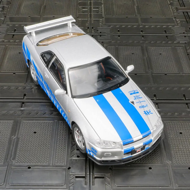 1:24 Nissan GTR R34 Diecast Model Car with Sound & Light