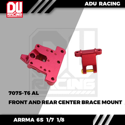 ADU Racing CENTER BRACE MOUNT FRONT REAR CNC 7075 T6 ALUMINUM FOR ARRMA 6S 1/7 1/8