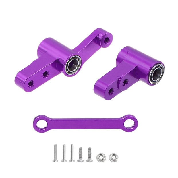 CNC Aluminum Modification Steering Group Assembly With Bearings For 1/14 MJX 14209 14210 RC Car Metal Upgrade Parts