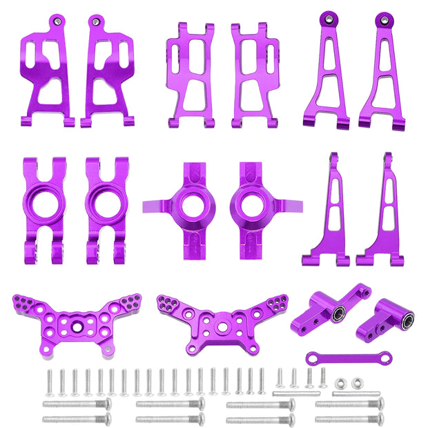 Mjx 14210 14209 H14BM Metal Steering Cup Upper Lower Swing Arm Set Shock Tower Bracket Body Post Hyper Go RC Car Upgrade Parts