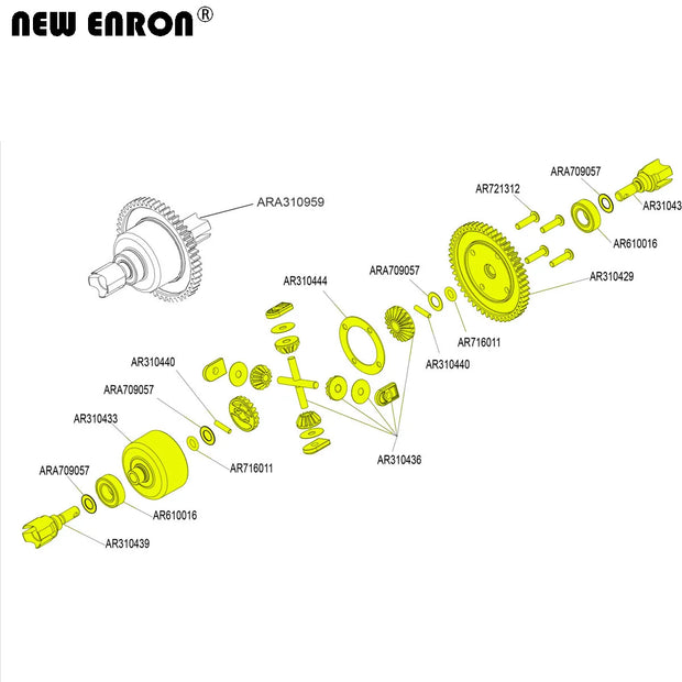NEW ENRON M1 50T 45# Steel Center Diff straight shaft ARA310959 For RC Arrma 1/7 Mojave 6S 1/8 KRATON NOTORIOUS OUTCAST TALION
