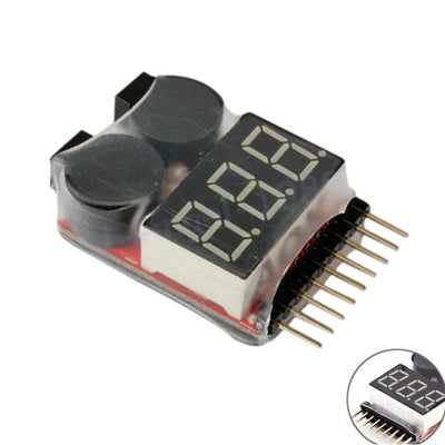 Lipo Battery Voltage Tester Low Voltage Buzzer Alarm for 2-8S Lipo Life LiMn Li-ion Battery Checker
