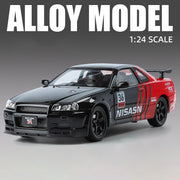 1:24 Nissan GTR R34 Diecast Model Car with Sound & Light