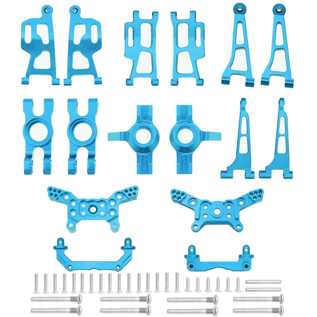 Mjx 14210 14209 H14BM Metal Steering Cup Upper Lower Swing Arm Set Shock Tower Bracket Body Post Hyper Go RC Car Upgrade Parts
