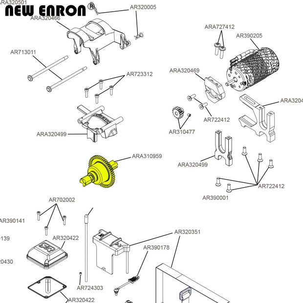 NEW ENRON M1 50T 45# Steel Center Diff straight shaft ARA310959 For RC Arrma 1/7 Mojave 6S 1/8 KRATON NOTORIOUS OUTCAST TALION