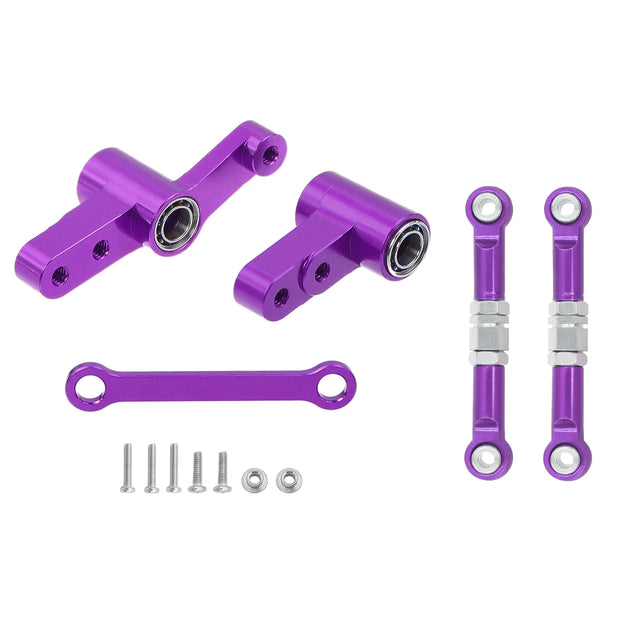 CNC Aluminum Modification Steering Group Assembly With Bearings For 1/14 MJX 14209 14210 RC Car Metal Upgrade Parts