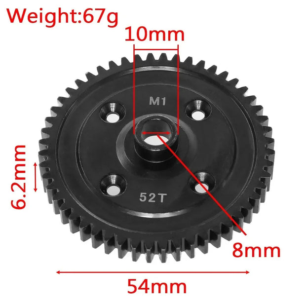 Steel Metal 46T 52T M1 Spur Gear Main Gear for Trxs Sledge 1/8 RC Car Upgrade Parts Accessories
