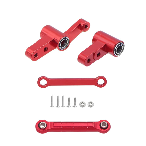 CNC Aluminum Modification Steering Group Assembly With Bearings For 1/14 MJX 14209 14210 RC Car Metal Upgrade Parts