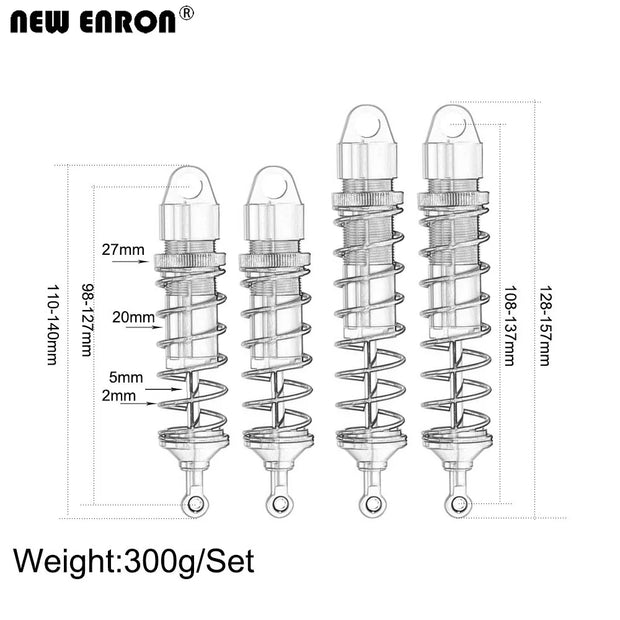 NEW ENRON Aluminum 6061 CNC 98-128mm 108-137mm Shock Absorber Damper 9660 9661 For 1:8 RC Car Traxxas Truck SLEDGE 95076-4