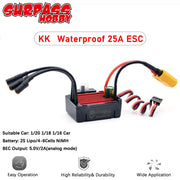 SURPASS HOBBY KK Brushless ESC 25A 35A 45A 60A 80A 120A 150A Waterproof T/XT60  for 1/8 1/10 1/12 1/16 1/20 RC Car Crawler Motor