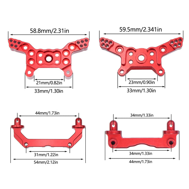 Mjx 14210 14209 H14BM Metal Steering Cup Upper Lower Swing Arm Set Shock Tower Bracket Body Post Hyper Go RC Car Upgrade Parts