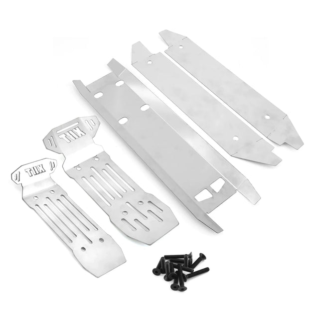 5pcs Stainless Steel Front and Rear Chassis Armor Skid Plate Protector for 1/6 Traxxas XRT RC Truck Car Upgrade Parts