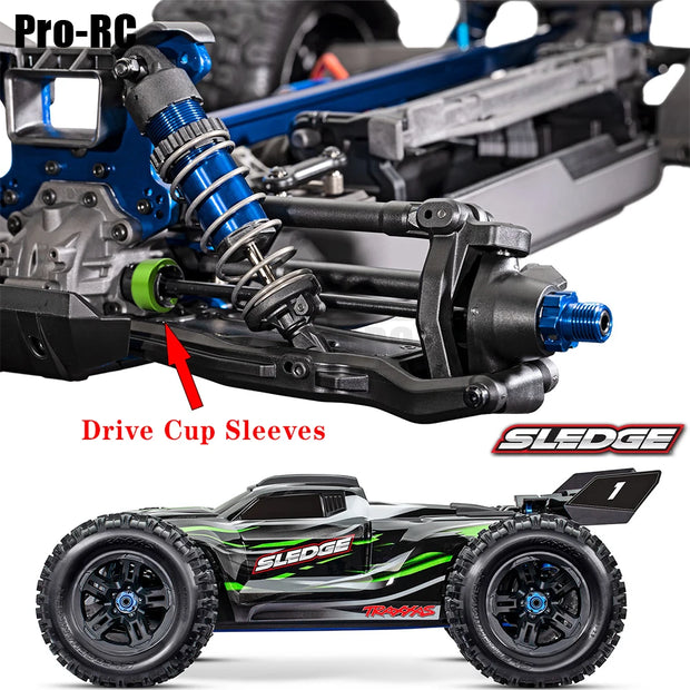4Pcs Output Drive Cup Sleeves Aluminum 7075-T6 For Traxxas 1/8 SLEDGE OFF-ROAD 95076-4 #9583 Rc Upgrade Parts